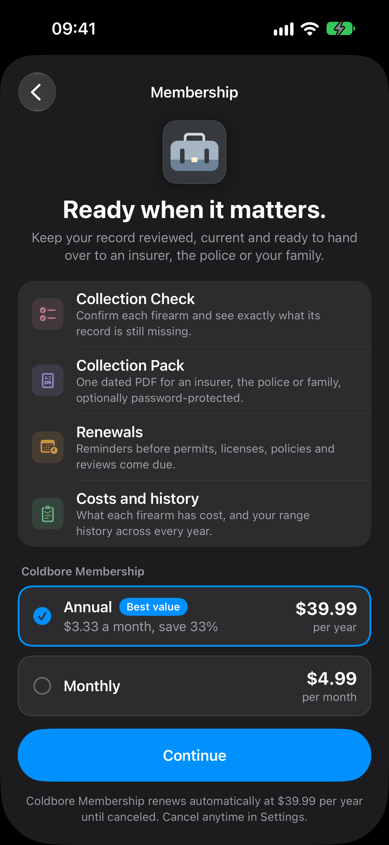 Optional Coldbore Membership
